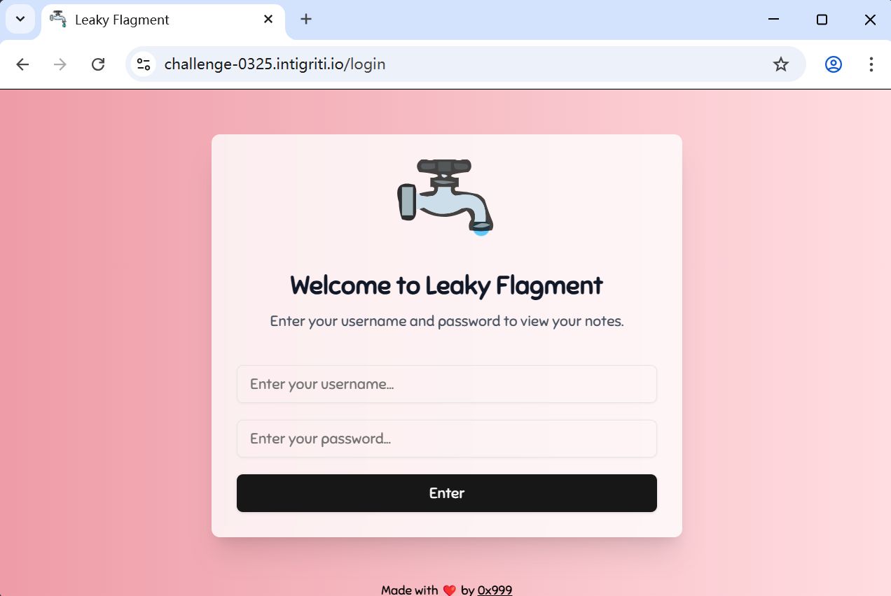 Login page