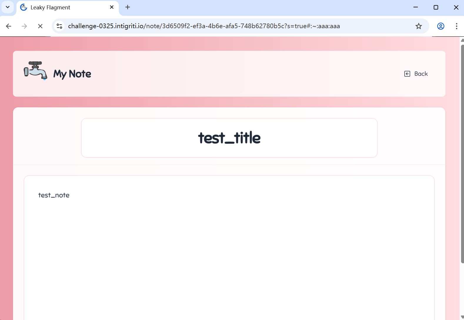 Note page at load time